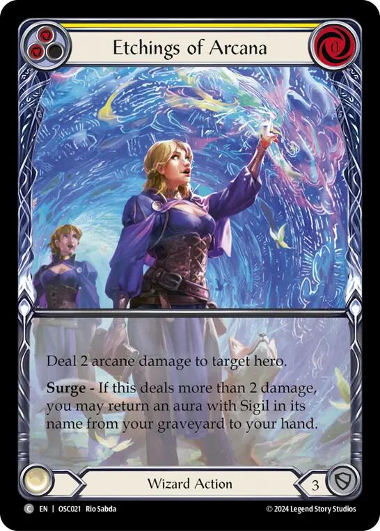 Etchings of Arcana (Yellow) [OSC021] (Rosetta Oscilio Blitz Deck) | Card Citadel
