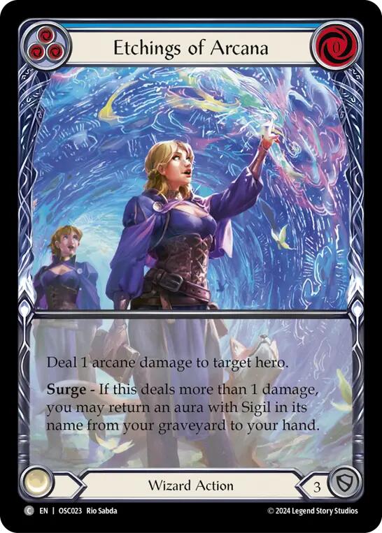 Etchings of Arcana (Blue) [OSC023] (Rosetta Oscilio Blitz Deck) | Card Citadel