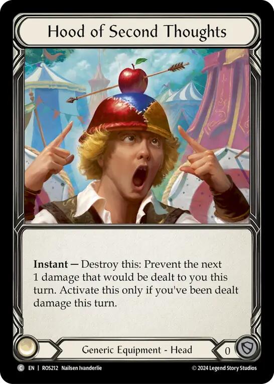 Hood of Second Thoughts [ROS212] (Rosetta)  Cold Foil | Card Citadel