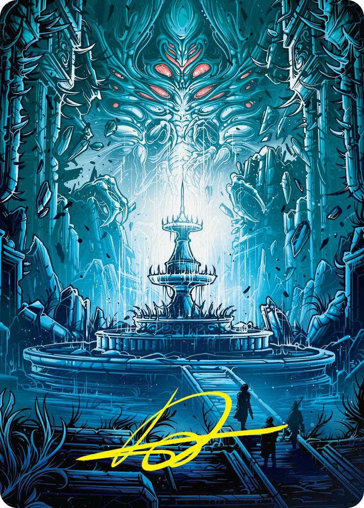 Island Art Card (Gold-Stamped Signature) [Duskmourn: House of Horror Art Series] | Card Citadel