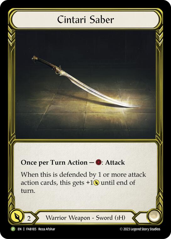Cintari Saber [FAB185] (Promo)  Cold Foil | Card Citadel