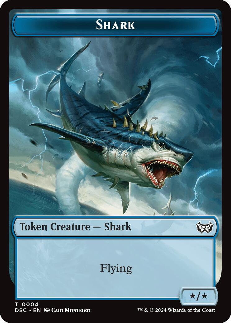 Shark // Copy Double-Sided Token [Duskmourn: House of Horror Commander Tokens] | Card Citadel