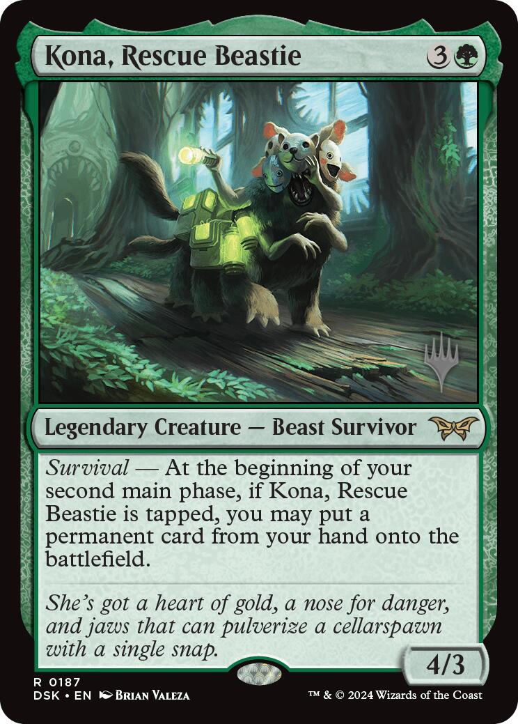 Kona, Rescue Beastie (0187) [Duskmourn: House of Horror Promos] | Card Citadel