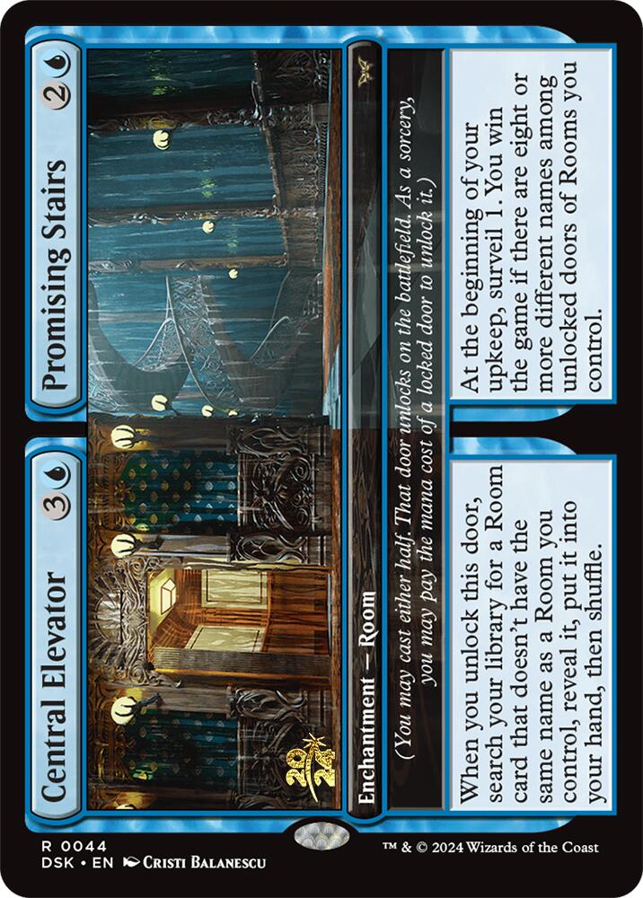 Central Elevator // Promising Stairs [Duskmourn: House of Horror Prerelease Promos] | Card Citadel