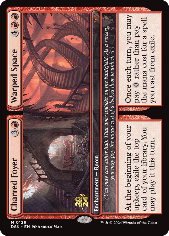 Charred Foyer // Warped Space [Duskmourn: House of Horror Prerelease Promos] | Card Citadel