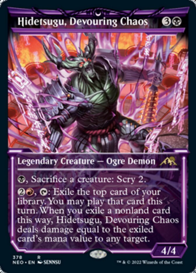 Hidetsugu, Devouring Chaos (Showcase Soft Glow) [Kamigawa: Neon Dynasty] | Card Citadel