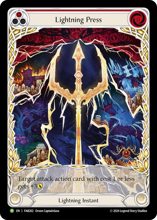 Lightning Press (Red) (Extended Art) [FAB262] (Promo)  Rainbow Foil | Card Citadel