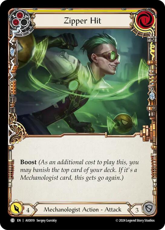 Zipper Hit (Yellow) [AIO019] (Armory Deck: Dash) | Card Citadel