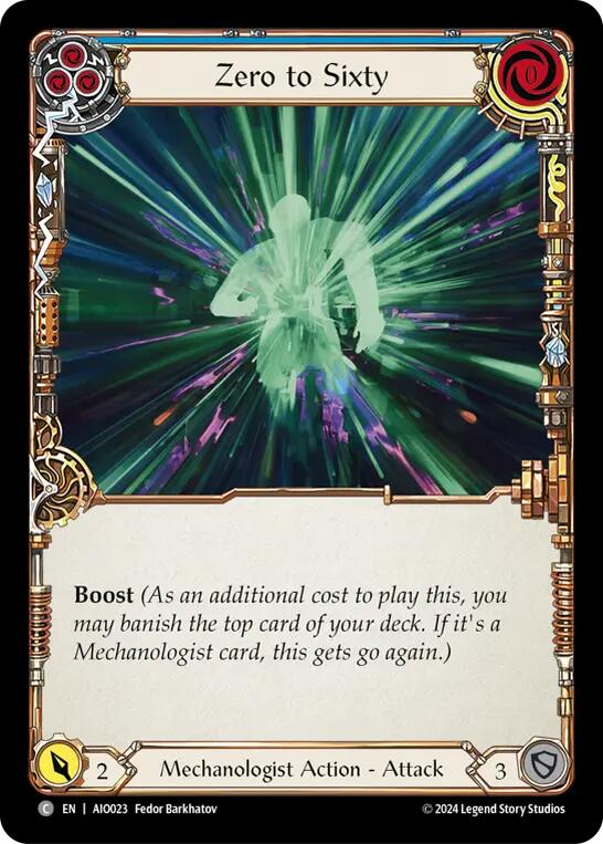 Zero to Sixty (Blue) [AIO023] (Armory Deck: Dash) | Card Citadel