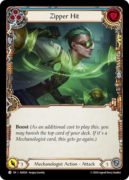 Zipper Hit (Blue) [AIO024] (Armory Deck: Dash) | Card Citadel