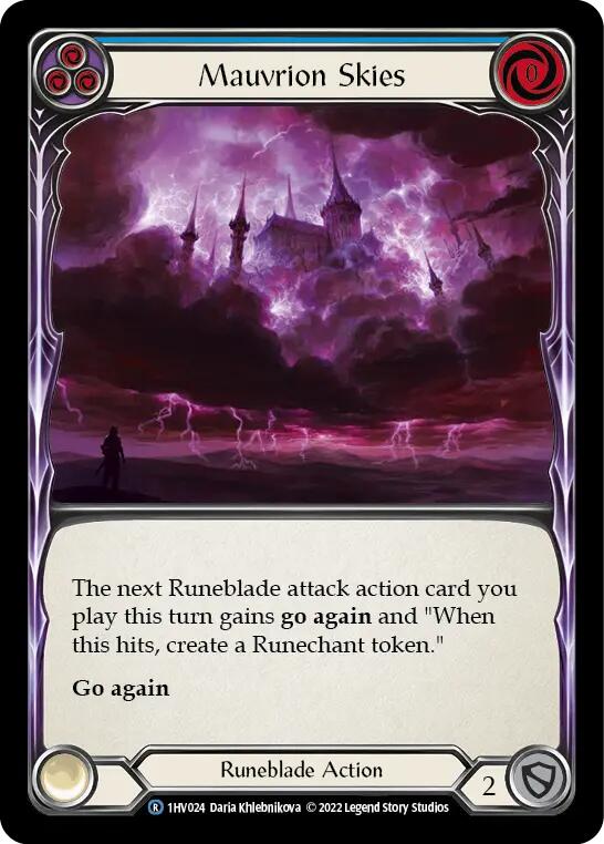 Mauvrion Skies (Blue) [1HV024] (Historic Pack 1 Blitz Deck Viserai) | Card Citadel