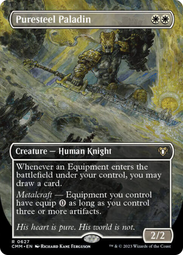 Puresteel Paladin (Borderless Alternate Art) [Commander Masters] | Card Citadel