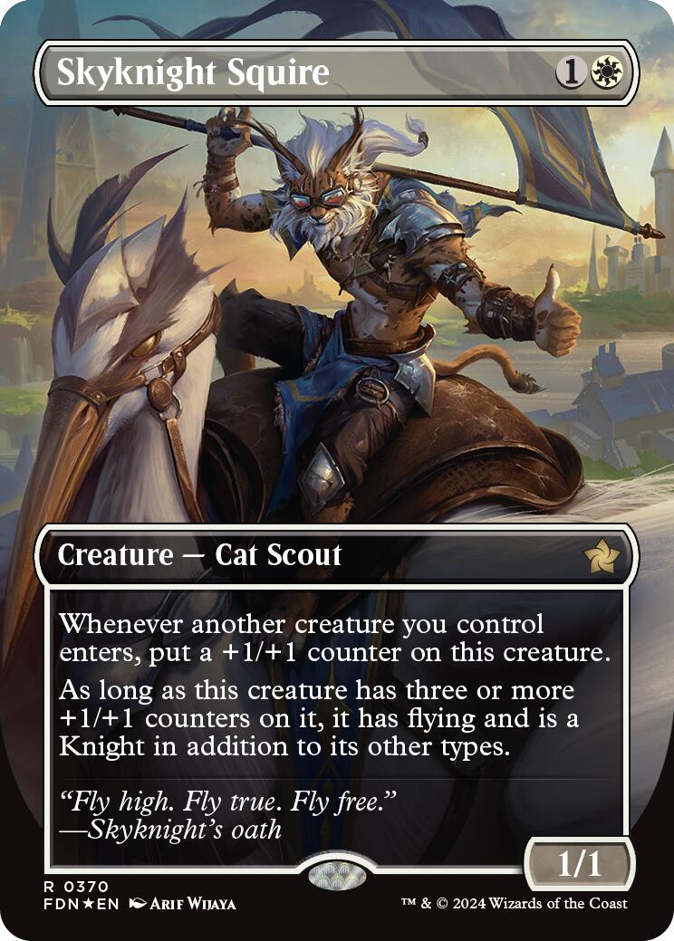 Skyknight Squire (Borderless) (Mana Foil) [Foundations] | Card Citadel