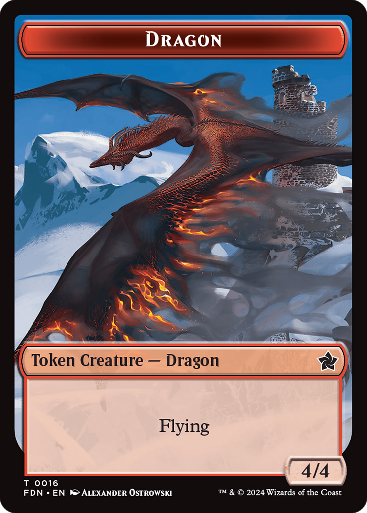 Dragon (0016) // Dragon (0017) Doubled-Sided Token [Foundations Tokens] | Card Citadel