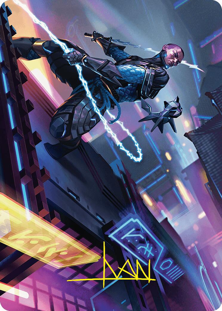 Kaito, Cunning Infiltrator Art Card (51/54) (Gold-Stamped Signature) [Foundations Art Series] | Card Citadel