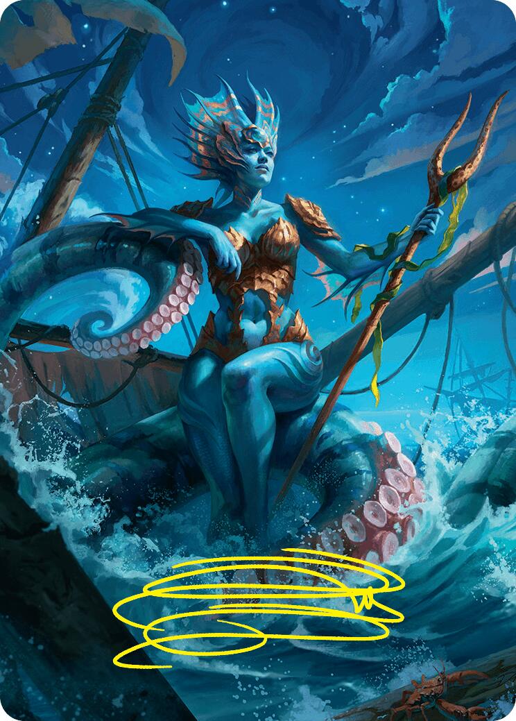 Kiora, the Rising Tide Art Card (30/54) (Gold-Stamped Signature) [Foundations Art Series] | Card Citadel