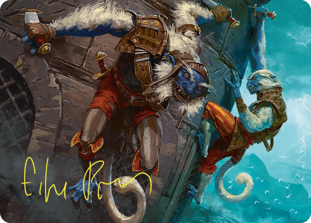 Goblin Boarders Art Card (11/54) (Gold-Stamped Signature) [Foundations Art Series] | Card Citadel
