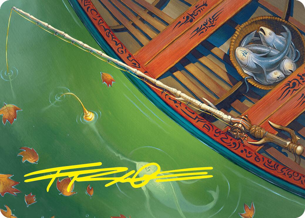 Fishing Pole Art Card (18/54) (Gold-Stamped Signature) [Foundations Art Series] | Card Citadel