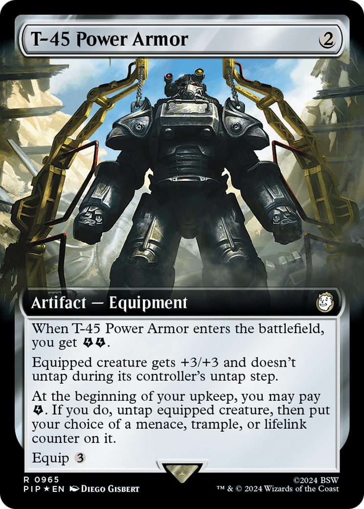 T-45 Power Armor (Extended Art) (Surge Foil) [Fallout] | Card Citadel