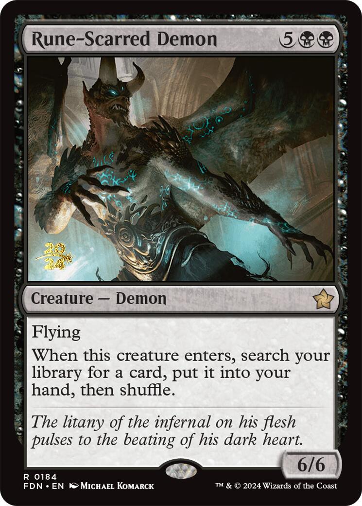 Rune-Scarred Demon [Foundations Prerelease Promos] | Card Citadel