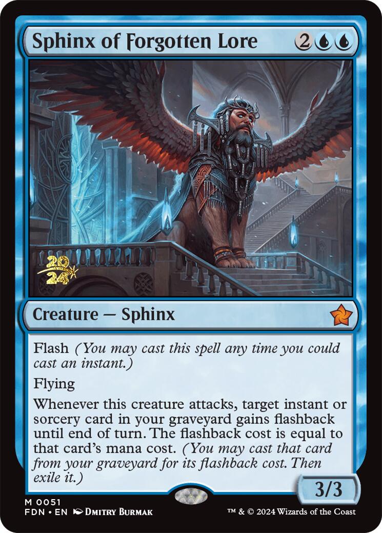 Sphinx of Forgotten Lore [Foundations Prerelease Promos] | Card Citadel