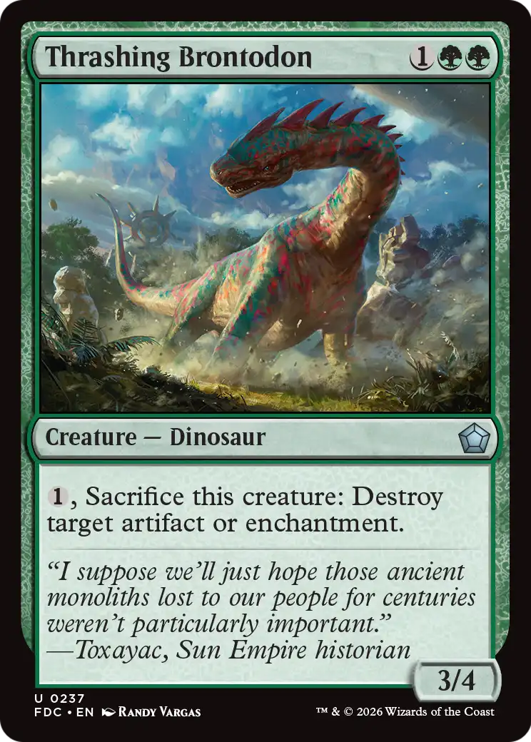 Thrashing Brontodon [Foundations Commander] | Card Citadel