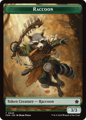 Elf Warrior // Raccoon Doubled-Sided Token [Foundations Tokens] | Card Citadel