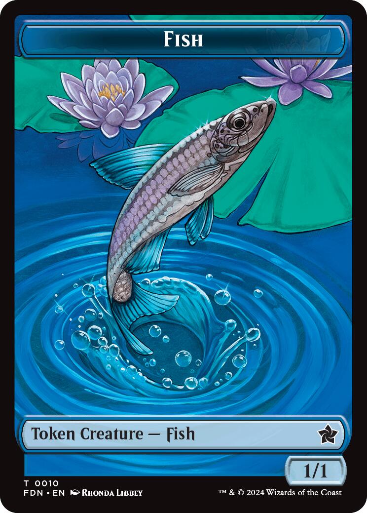 Faerie // Fish Doubled-Sided Token [Foundations Tokens] | Card Citadel