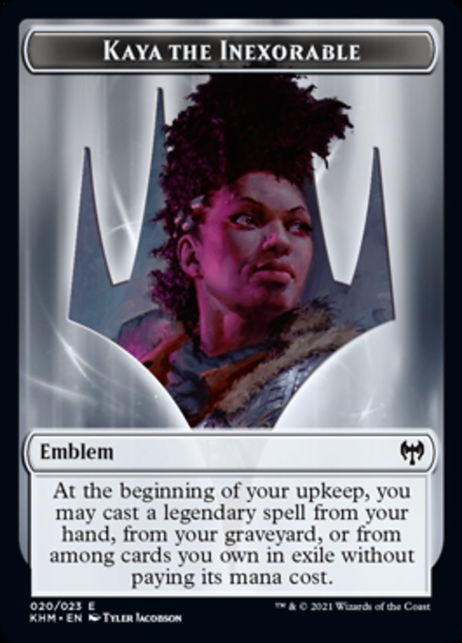 Kaya the Inexorable Emblem [Kaldheim Tokens] | Card Citadel