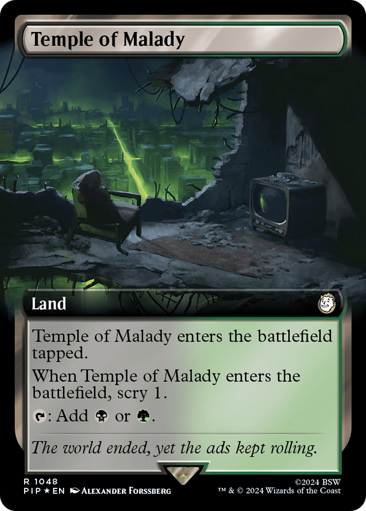 Temple of Malady (Extended Art) (Surge Foil) [Fallout] | Card Citadel