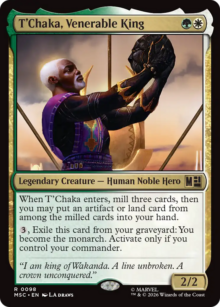 T'Chaka, Venerable King (Surge Foil) [Marvel Super Heroes Commander] | Card Citadel
