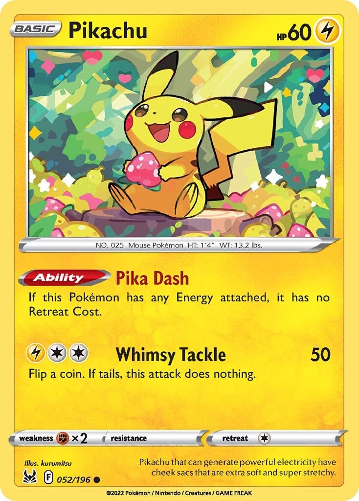 Pikachu (052/196) [Sword & Shield: Lost Origin] | Card Citadel