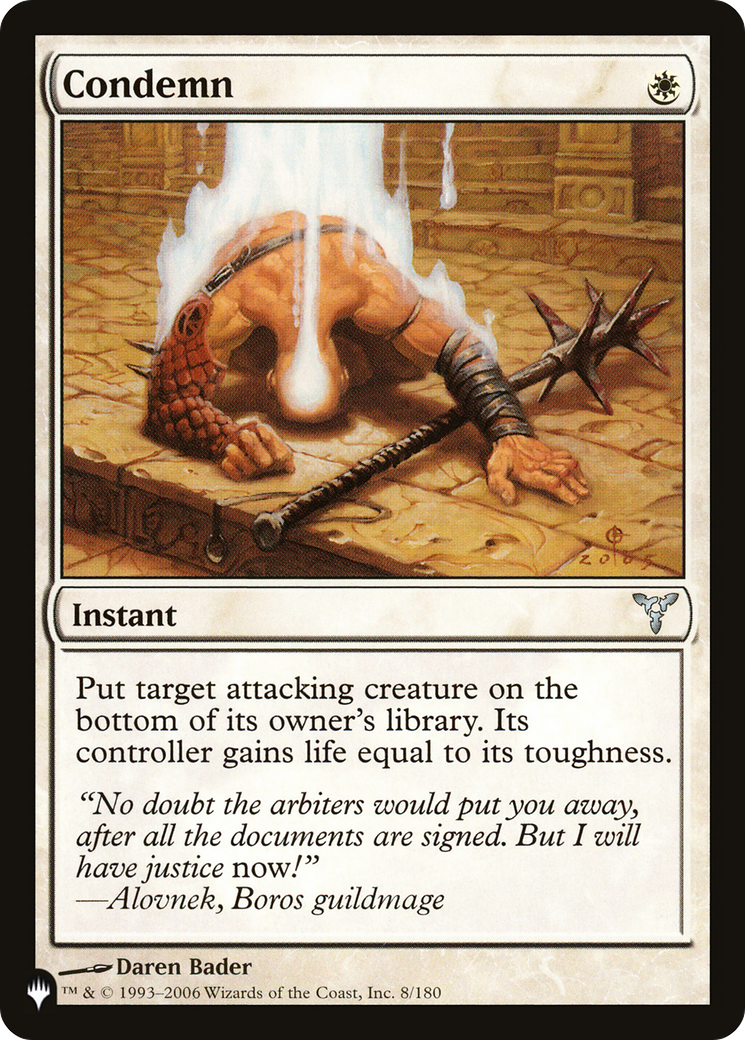 Condemn [The List] | Card Citadel