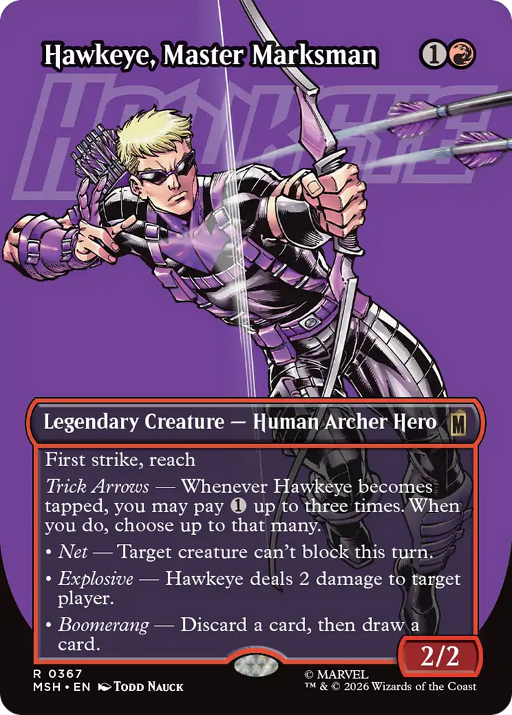 Hawkeye, Master Marksman (Borderless) [Marvel Super Heroes] | Card Citadel