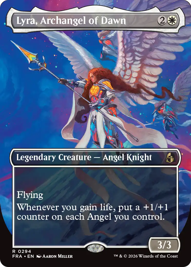 Lyra, Archangel of Dawn (Borderless) [Reality Fracture] | Card Citadel