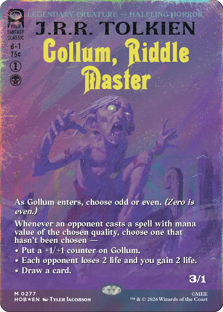 Gollum, Riddle Master (Borderless) (Surge Foil) [The Hobbit] | Card Citadel