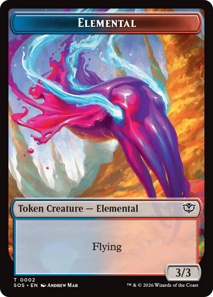 Fractal (0004) // Elemental (0002) Double-Sided Token [Secrets of Strixhaven Tokens] | Card Citadel