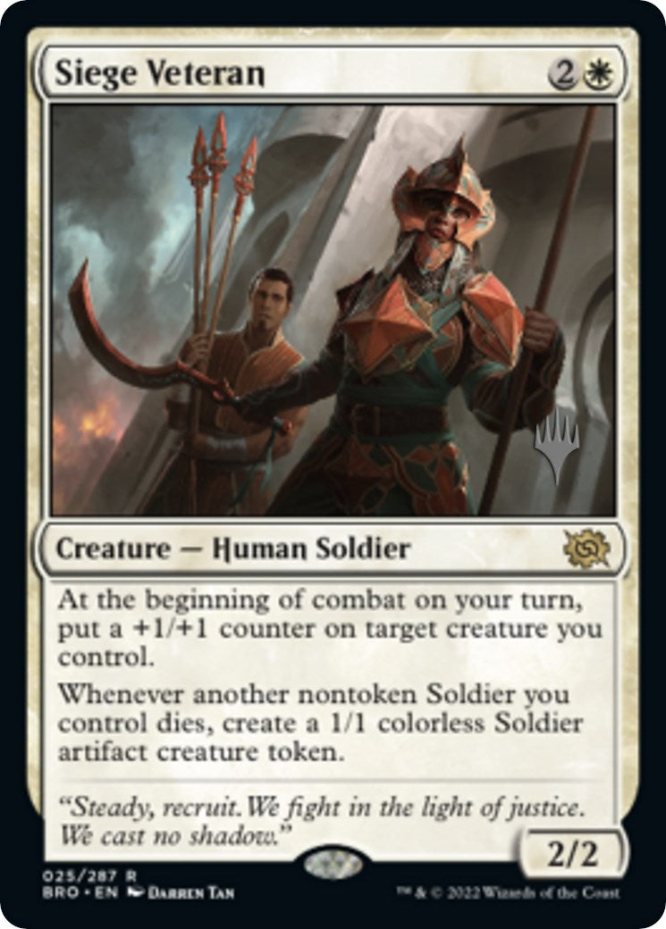 Siege Veteran (Promo Pack) [The Brothers' War Promos] | Card Citadel