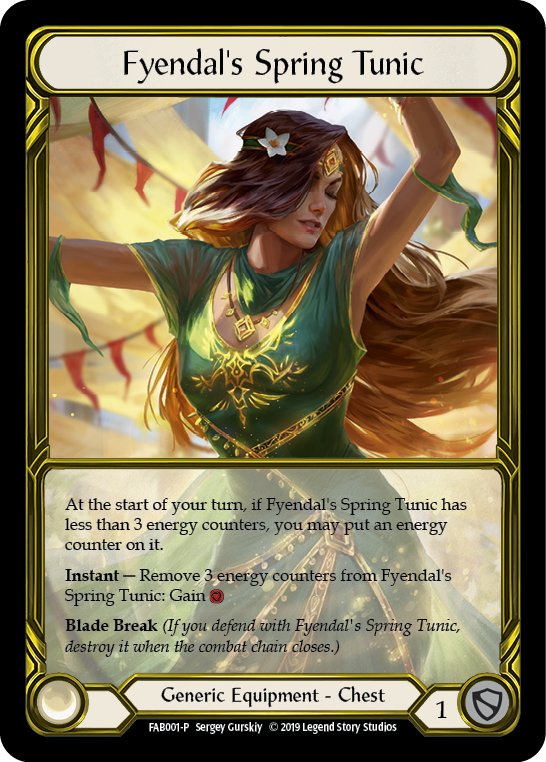 Fyendal's Spring Tunic [FAB001-P] (Promo)  1st Edition Cold Foil - Golden | Card Citadel