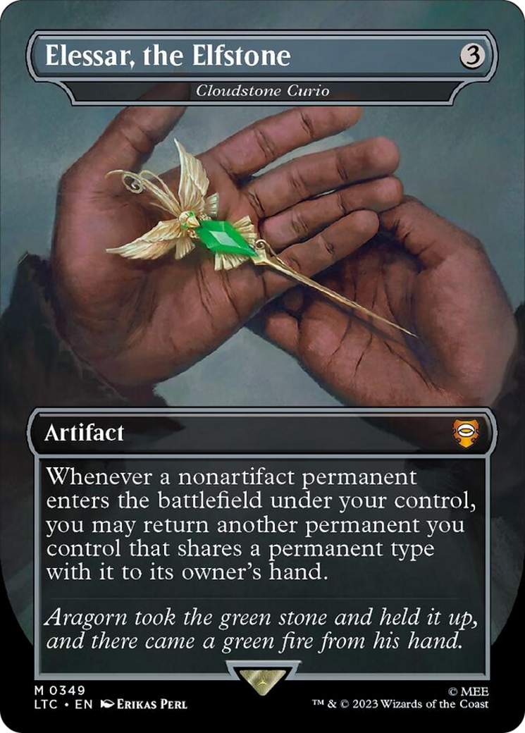 Elessar, the Elfstone - Cloudstone Curio (Borderless) (Surge Foil) [The Lord of the Rings: Tales of Middle-Earth Commander] | Card Citadel