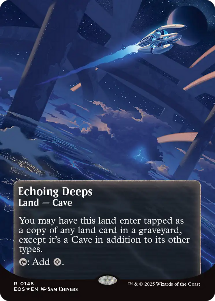 Echoing Deeps (0148) (Borderless) (Galaxy Foil) [Edge of Eternities: Stellar Sights] | Card Citadel