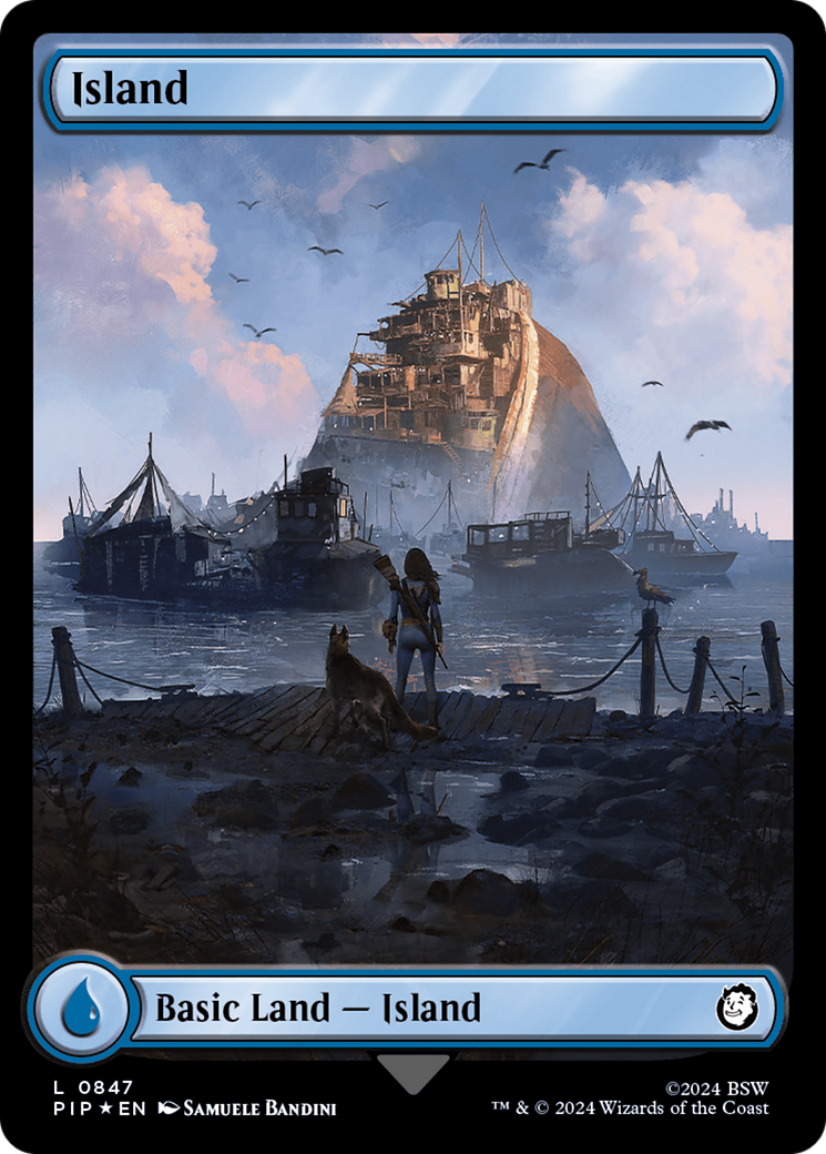 Island (0847) (Surge Foil) [Fallout] | Card Citadel