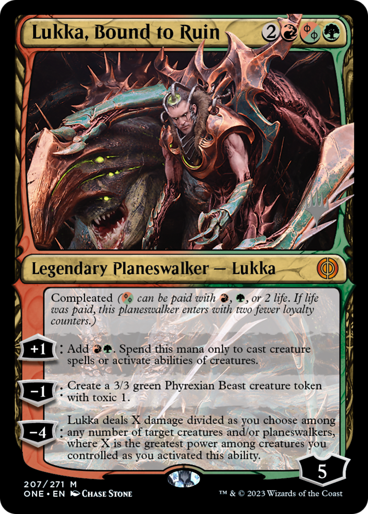 Lukka, Bound to Ruin (Promo Pack) [Phyrexia: All Will Be One Promos] | Card Citadel
