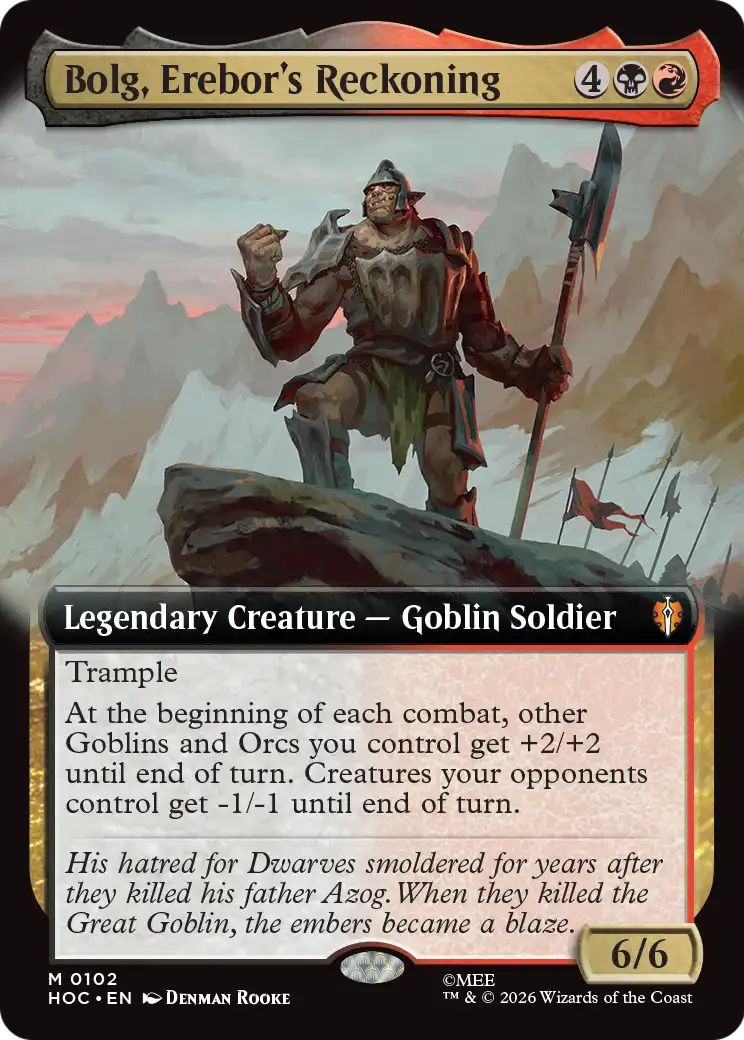 Bolg, Erebor's Reckoning (Extended Art) [The Hobbit: Eternal-Legal] | Card Citadel