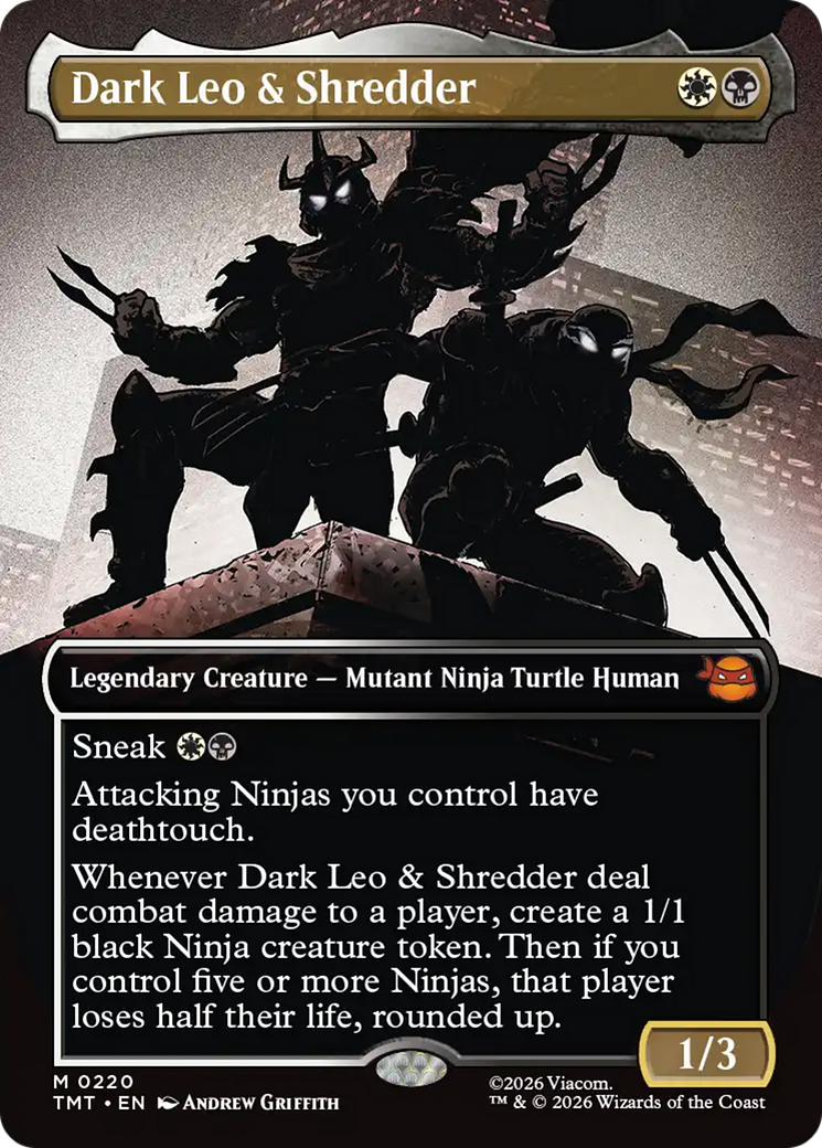 Dark Leo & Shredder (Borderless) [Teenage Mutant Ninja Turtles] | Card Citadel