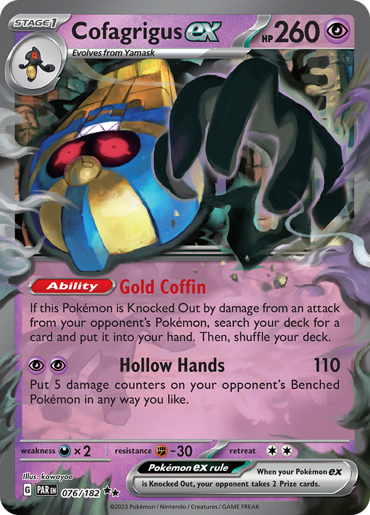 Cofagrigus ex (076/182) [Scarlet & Violet: Paradox Rift] | Card Citadel