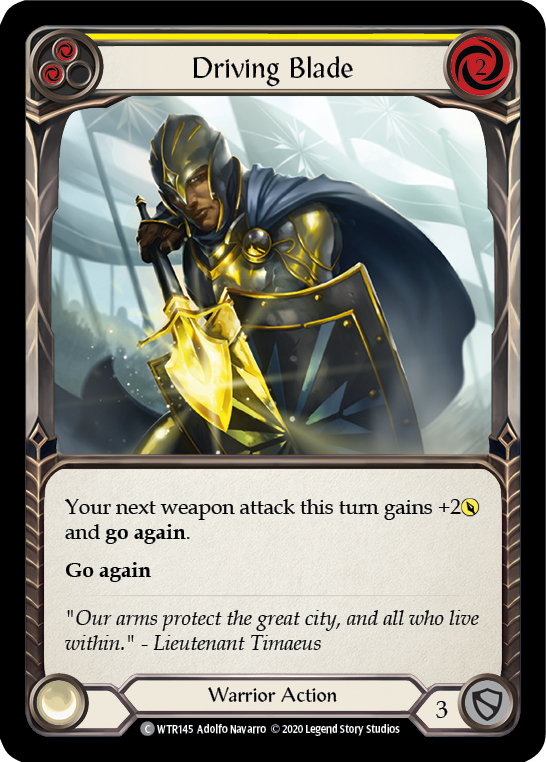 Driving Blade (Yellow) [U-WTR145] (Welcome to Rathe Unlimited)  Unlimited Normal | Card Citadel