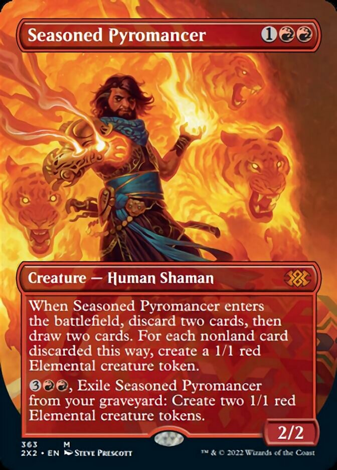 Seasoned Pyromancer (Borderless Alternate Art) [Double Masters 2022] | Card Citadel