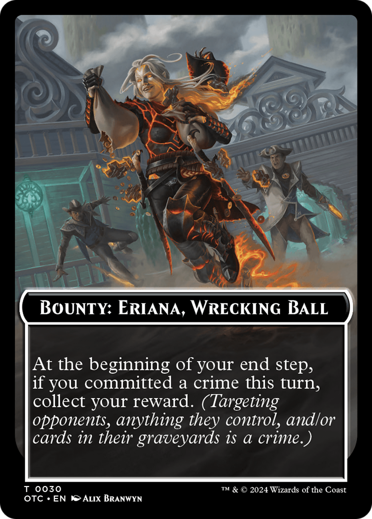 Bounty: Eriana, Wrecking Ball // Bounty Rules Double-Sided Token [Outlaws of Thunder Junction Commander Tokens] | Card Citadel