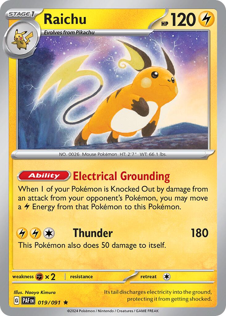 Raichu (019/091) (Theme Deck Exclusive) [Scarlet & Violet: Paldean Fates] | Card Citadel